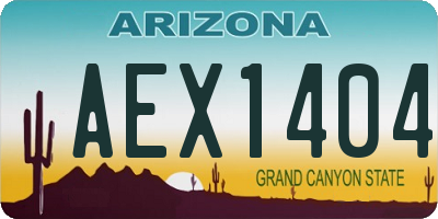 AZ license plate AEX1404
