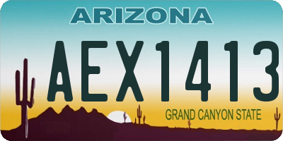 AZ license plate AEX1413