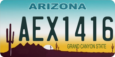 AZ license plate AEX1416