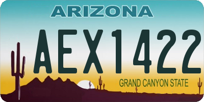 AZ license plate AEX1422