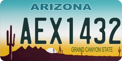 AZ license plate AEX1432