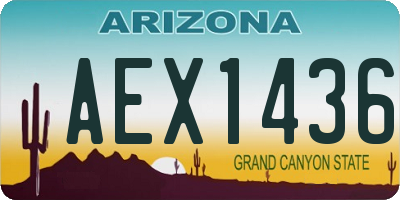 AZ license plate AEX1436