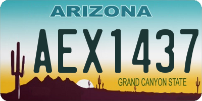 AZ license plate AEX1437