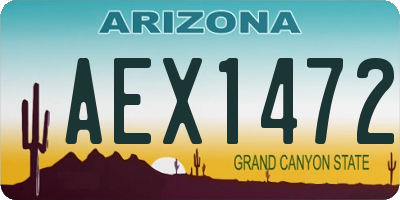 AZ license plate AEX1472