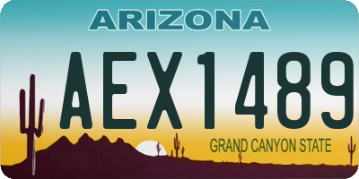 AZ license plate AEX1489
