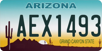 AZ license plate AEX1493