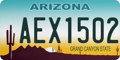 AZ license plate AEX1502