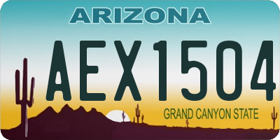 AZ license plate AEX1504