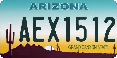 AZ license plate AEX1512