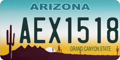 AZ license plate AEX1518