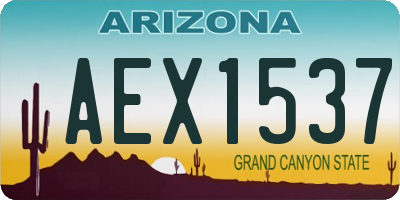 AZ license plate AEX1537