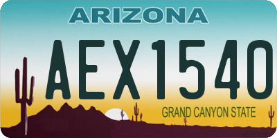 AZ license plate AEX1540