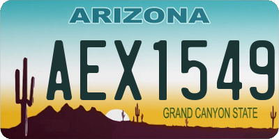 AZ license plate AEX1549