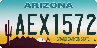 AZ license plate AEX1572