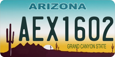 AZ license plate AEX1602