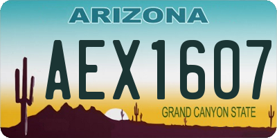 AZ license plate AEX1607