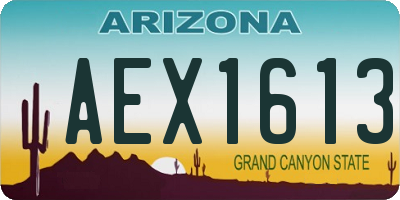 AZ license plate AEX1613