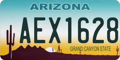 AZ license plate AEX1628