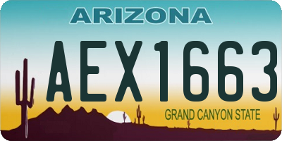 AZ license plate AEX1663