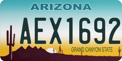AZ license plate AEX1692