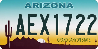 AZ license plate AEX1722