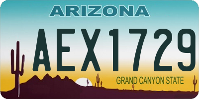 AZ license plate AEX1729