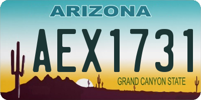 AZ license plate AEX1731
