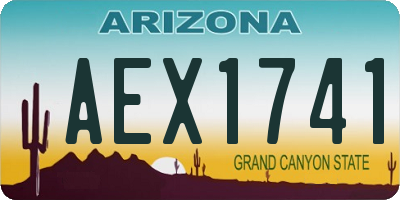 AZ license plate AEX1741