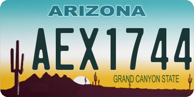 AZ license plate AEX1744