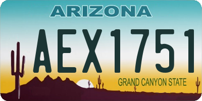 AZ license plate AEX1751