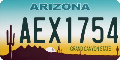 AZ license plate AEX1754