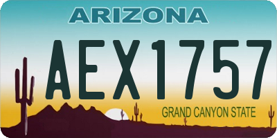 AZ license plate AEX1757