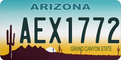 AZ license plate AEX1772
