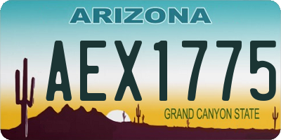 AZ license plate AEX1775