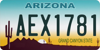 AZ license plate AEX1781