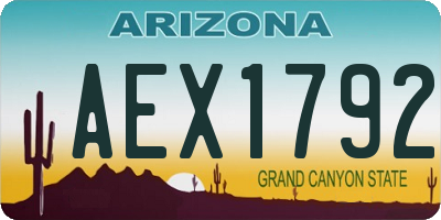 AZ license plate AEX1792