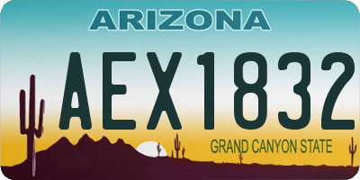 AZ license plate AEX1832