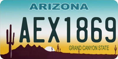 AZ license plate AEX1869