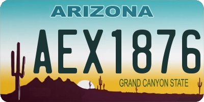 AZ license plate AEX1876