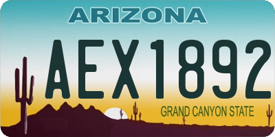 AZ license plate AEX1892