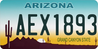 AZ license plate AEX1893