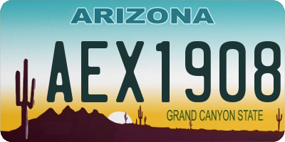 AZ license plate AEX1908
