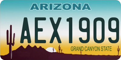 AZ license plate AEX1909