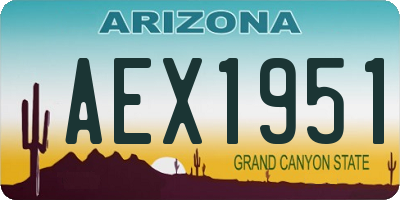 AZ license plate AEX1951