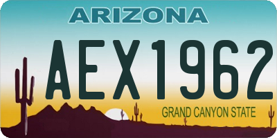 AZ license plate AEX1962