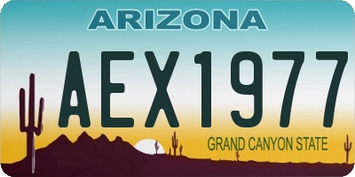 AZ license plate AEX1977