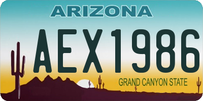 AZ license plate AEX1986