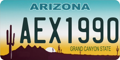 AZ license plate AEX1990