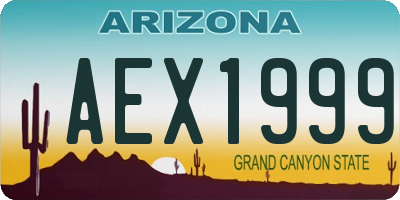 AZ license plate AEX1999