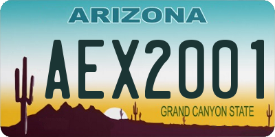AZ license plate AEX2001